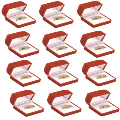 888 Display USA 12 Red Flocked Ring Gift Boxes Jewelry Displays