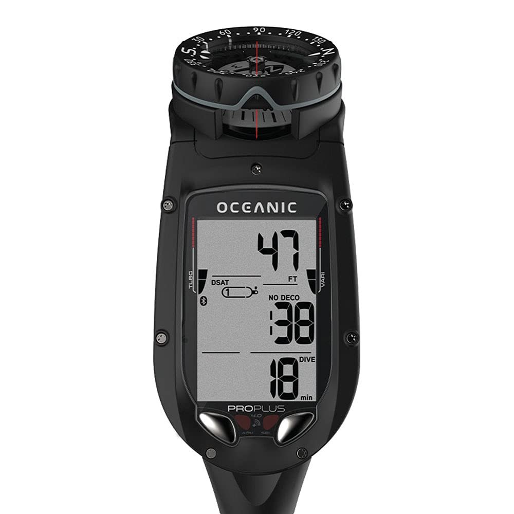 OCEANIC Pro Plus 4.0 Dive Computer | Large Display, Easy to Read | Includes Compass | Connect to DiverLog+ App on Your Smartphone | Optional Quick Disconnect Attachment | Console NH