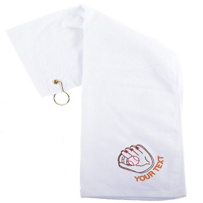 Mato & Hash Custom Baseball Towels, Sports Towels, Personalized Baseball Towels for Teams - Glove - 10PK White CE6900Baseball S4