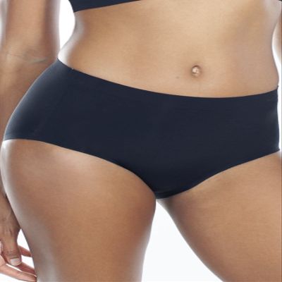 Ahh By Rhonda Shear Women's Plus Size Lightweight Brief, Black, 1X