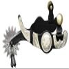 Showman Black Steel Jingle Bob Spurs w/Silver Engraved Accents view 1