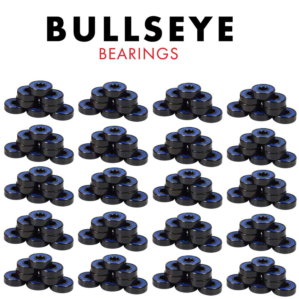 Bullseye Skateboard Bearings ABEC 7 Rated - 160 Chrome Serviceable Ball Bearings