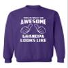 This is What an Awesome Grandpa Looks Like Funny Crewneck Sweatshirt (Small, Purple) view 1