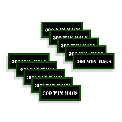 Speed Demon Hot Rod Shop Ammo Can Labels 300 Win MAGS Ammunition Decals for 300 Winchester Magnum Ammo - 10 Pack Adhesive Vinyl 3"x1.15"