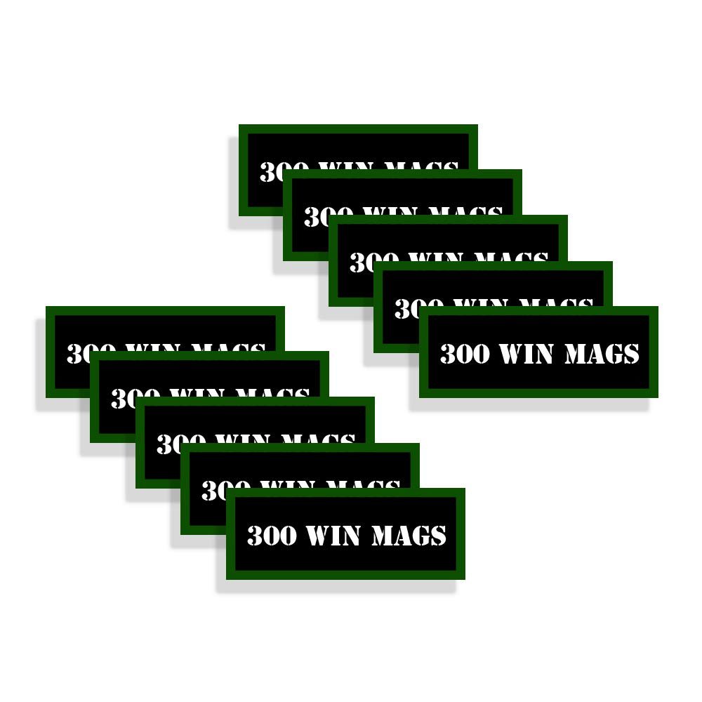 Speed Demon Hot Rod Shop Ammo Can Labels 300 Win MAGS Ammunition Decals for 300 Winchester Magnum Ammo - 10 Pack Adhesive Vinyl 3"x1.15"