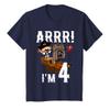 4 Year Old Pirate Birthday Party Pirates Ship ARR 4th Gift T-Shirt view 1