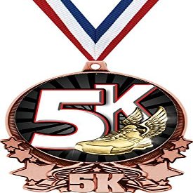 5K Medals, 3" 5K Winged Foot Medal, Great 5K Running Medal Awards Bronze 50 Pack Prime