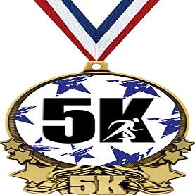 5K Medals, 3" Runner 5K Blue Stars Medal, Great 5K Running Medal Awards Gold 50 Pack Prime