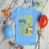 Rubble Paw Patrol 3rd Birthday Shirt - Fun Gift for 3 Year Old Boy - Toddler Digging Theme Party T-Shirt California Blue view 4