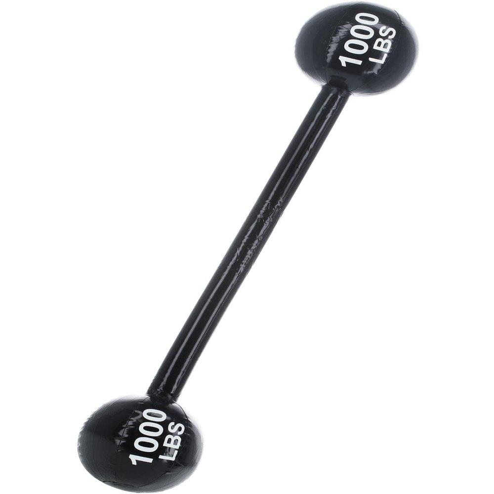Smiffys Inflatable Dumbbell, Black 120cm/47in, Circus Fancy Dress, Comedy Dress Up Accessories