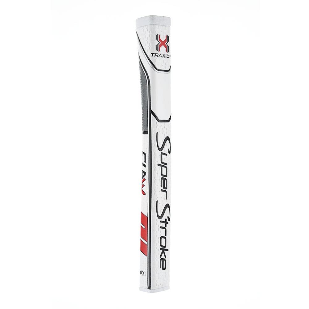 SuperStroke Traxion Claw Golf Putter Grip, White/Red (Claw 1.0) | Advanced Surface Texture That Improves Feedback and Tack | Minimize Grip Pressure with a Unique Parallel Design | Tech-Port