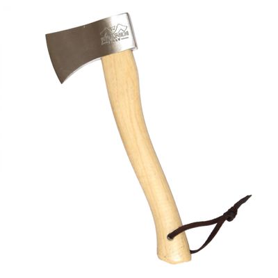 Prandi Yankee Hatchet 1.32lb Head - Hickory Handle 14.97in with Leather String - Ideal for Camping, Travel and Bushcraft - Made in Italy