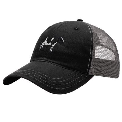 Custom Trucker Hat Richardson Holstein Cow Embroidery Animal Name Cotton Soft Mesh Cap Snaps - Black/Charcoal, Personalized Text Here