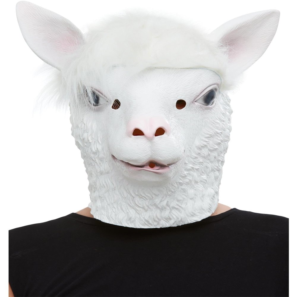 Smiffys 50879 Llama Latex Mask, Men, White