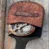 Maritime Marine Nautical Antique Brass Push Button Compass Vintage Gift with Leather Craving Case view 1