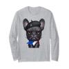 Black French Bulldog with a Mustache Long Sleeve Shirt view 1