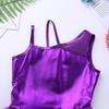 Agoky Kids Girls Glossy Mesh Splice Ballet Tutu Dress Dance wear Performance Costumes Gymnastics Leotard Purple 4 view 3