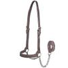 Derby Originals New and Improved Premium Flat Fancy Stitch Leather Cattle Show Halter with Matching Chain Lead view 1