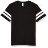 AquaGuard Girls' Big Youth Fine Jersey Football Tee, Black/White, Small view 1