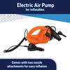 WOW Sports Electric Air Pump for inflatables, Easy Inflate Deflate, 12V DC Car Connector view 2