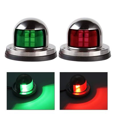 Acelane One Pair LED Navigation Lights Red and Green Lights Marine Sailing Signal Lights Stainless Steel 12V Bow Side Port Starboard for Boating Fishing Yacht, Pontoons, Chandlery Boat (ACE-01)