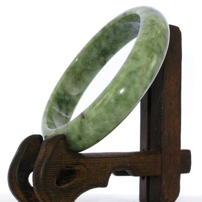 2.38"(60.6mm) China Certified Grade A Nature Hisui Jadeite Jade Women's Bangle Bracelets 9420