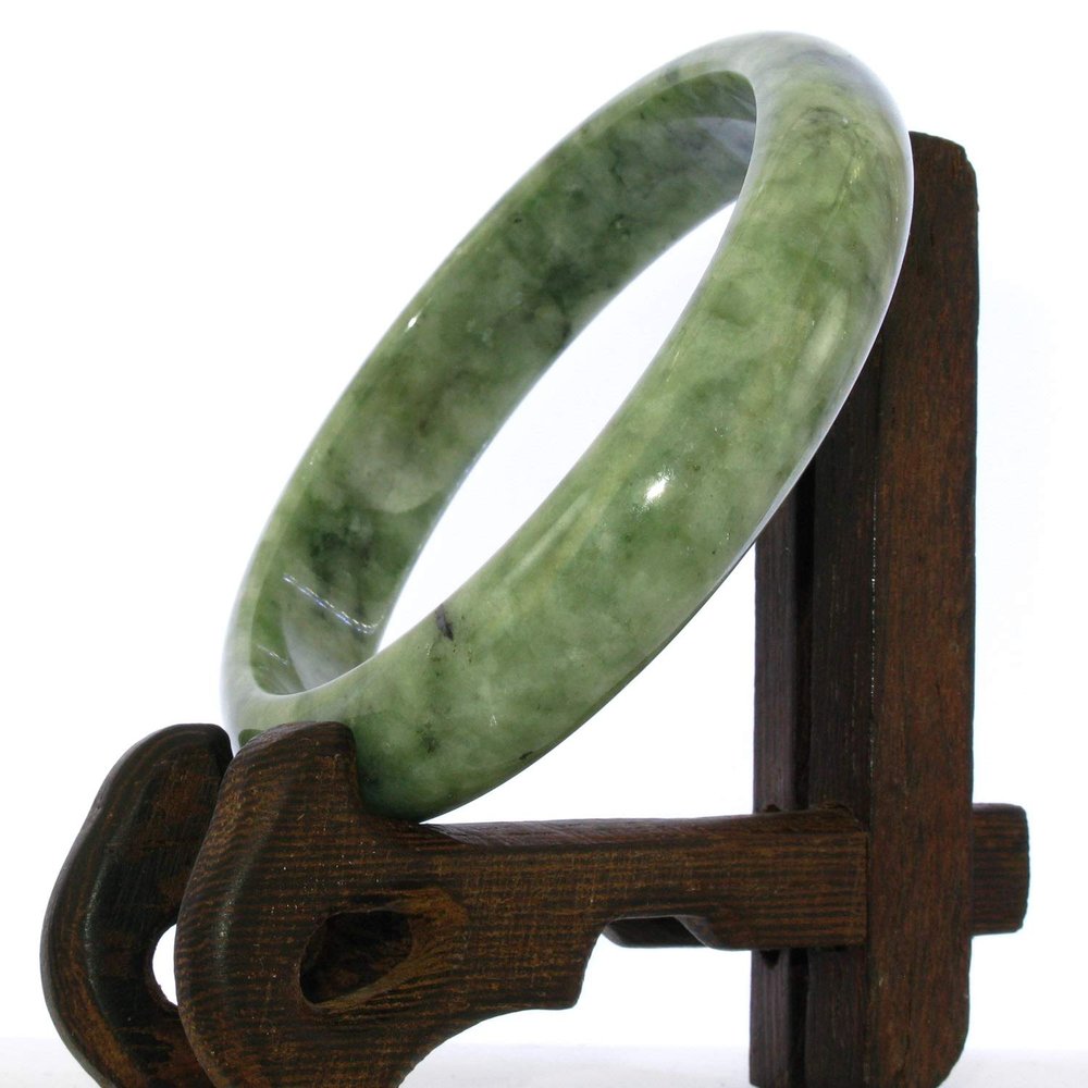 2.38"(60.6mm) China Certified Grade A Nature Hisui Jadeite Jade Women's Bangle Bracelets 9420