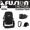 AMG, Fusion Outdoor Pack Black, Great Carry-On Flight Approved Travel Bag, Outdoors, and on The Go, with Belt, Carabiner and Black Cap Included view 1