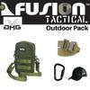AMG, Fusion Outdoor Pack OD Green, Great Carry-On Flight Approved Travel Bag, Outdoors, and on The Go, with Belt, Carabiner and Black Cap Included view 1