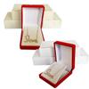 5 Red Elegant Flocked Velour Necklace Pendant Gift Boxes Jewelry Displays and Boxes view 1