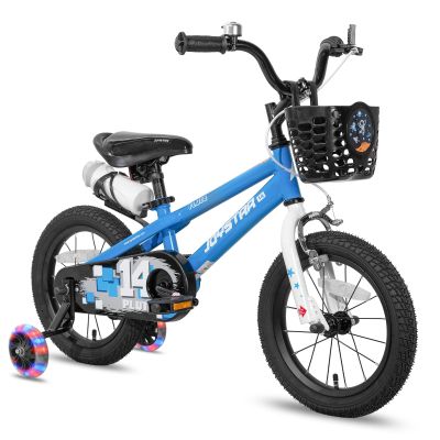JOYSTAR Pluto Kids Bike 16 Inch Wheel Bikes with Training Wheels for Boys Girls Ages 4-7 Years Water Bottle Included Blue