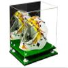 Better Display Cases Acrylic Lacrosse Helmet Display Case with Mirror, White Risers and Turf Base (A002-WR) view 1