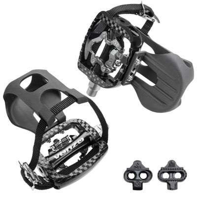 Venzo Fitness Exercise Indoor Bike Compatible with Shimano SPD Pedals with Toe Clips & Cleats
