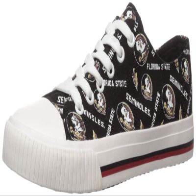 FOCO Florida State Seminoles NCAA Womens Low Top Repeat Print Canvas Shoes - 6