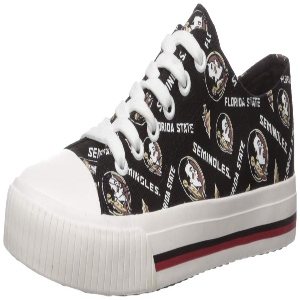 FOCO Florida State Seminoles NCAA Womens Low Top Repeat Print Canvas Shoes - 6