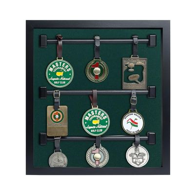 Golf Bag Tag Collection Display with Acrylic Cover | Holds 40 Bag Tags | 5 Color Options | Wall Mounted Wooden Case | Measures 15.5" W X 16.5" H