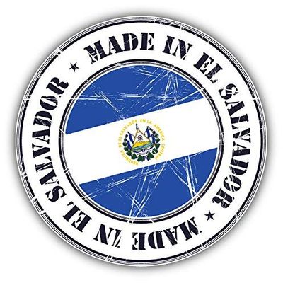 DG Graphics Made in El Salvador Grunge Flag Stamp Art Decor 5'' x 5'' Vinyl Decal Sticker Wall Window Any Smooth Surface