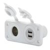 Marinco 12VCOMBOWB 12V Dual USB & Receptacle White with Mounting Plate-Bulk view 1