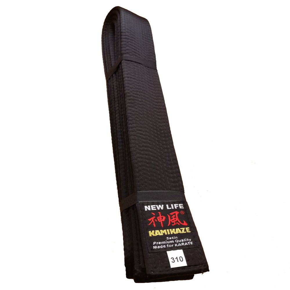 Kamikaze Satin Black Belt Special Thick, Premium Quality - 8/350 cm