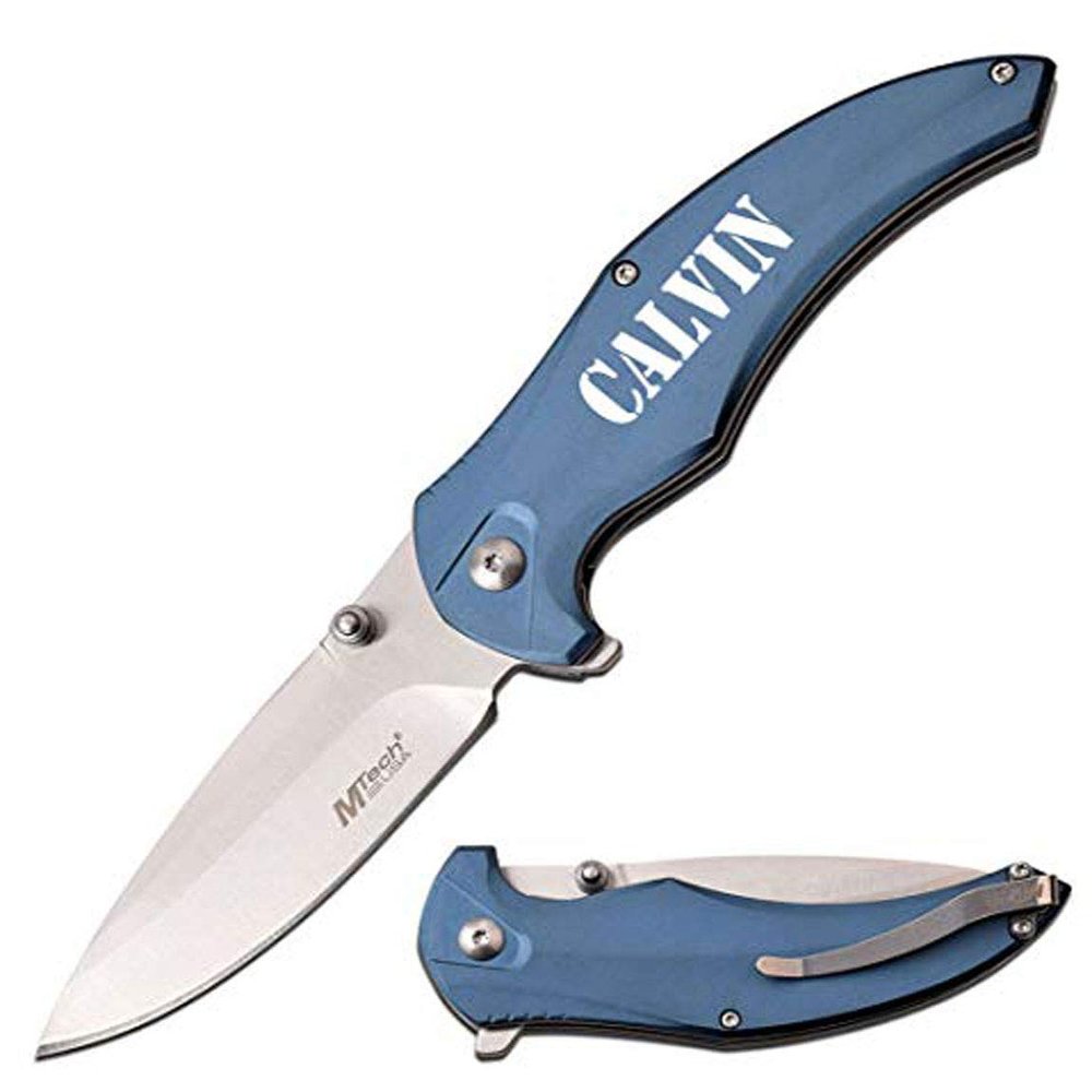GIFTS INFINITY Free Engraving Pocket Knife (MT-1035BL)