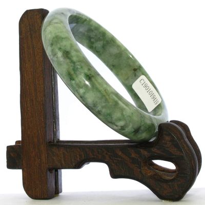 2.19"(55.6 mm) China Certified Grade A Nature Hisui Jadeite Jade Women's Bangle Bracelets 9419