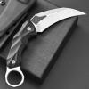 Ccanku C1692 Carbon Fiber Fixed Blade Knife,D2 Steel G10 Handle 4 Inches Camping EDC Tools Survival Claw Teeth Knife with Kydex Sheaths(Silver)   view 3
