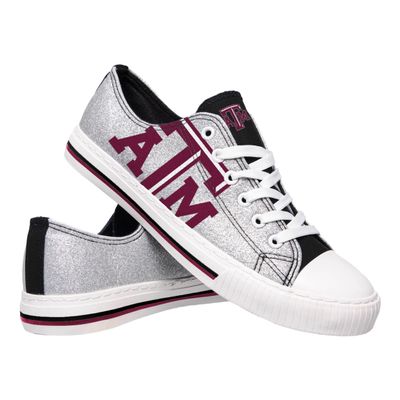 FOCO Texas A&M Aggies NCAA Womens Glitter Low Top Canvas Shoes - 10