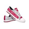 FOCO Wisconsin Badgers NCAA Womens Glitter Low Top Canvas Shoes - 7 view 1