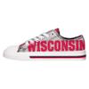 FOCO Wisconsin Badgers NCAA Womens Glitter Low Top Canvas Shoes - 7 view 2