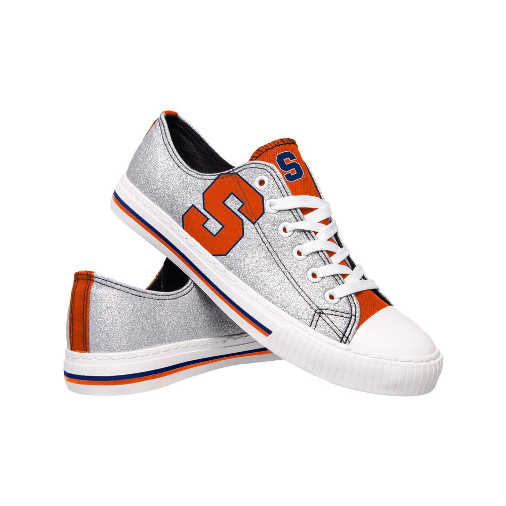 FOCO Syracuse Orange NCAA Womens Glitter Low Top Canvas Shoes - 6