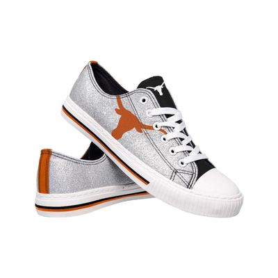 FOCO Texas Longhorns NCAA Womens Glitter Low Top Canvas Shoes - 7