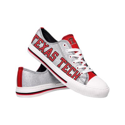 FOCO Texas Tech Red Raiders NCAA Womens Glitter Low Top Canvas Shoes - 6