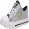 FOCO Navy Midshipmen NCAA Womens Glitter Low Top Canvas Shoes - 8 view 1