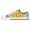 FOCO Michigan Wolverines NCAA Womens Glitter Low Top Canvas Shoes - 9 view 2